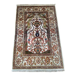 Vintage Turkish Hereke Silk Textile For Sale