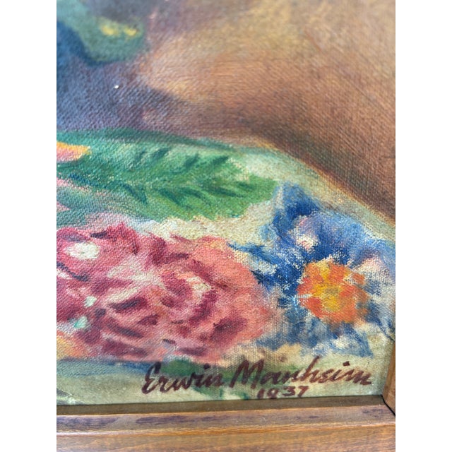 Erwin Manheim 1937 Signed Folk Realism Oil Painting For Sale In Charleston - Image 6 of 11
