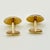 Metal 1970s Mid-Century Hollywood Regency Boho Chic Gold Tone Oval Brown Cufflinks - A Pair For Sale - Image 7 of 8