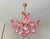 Vintage Murano Style Large Chandelier, Pink Floral Chandelier, Bouquet Style Ceiling Light, 4-Light Flush Mount For Sale - Image 6 of 16