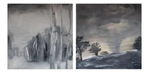 Paintings, Ingrid Stolzenberg, Landscape, Set of 2