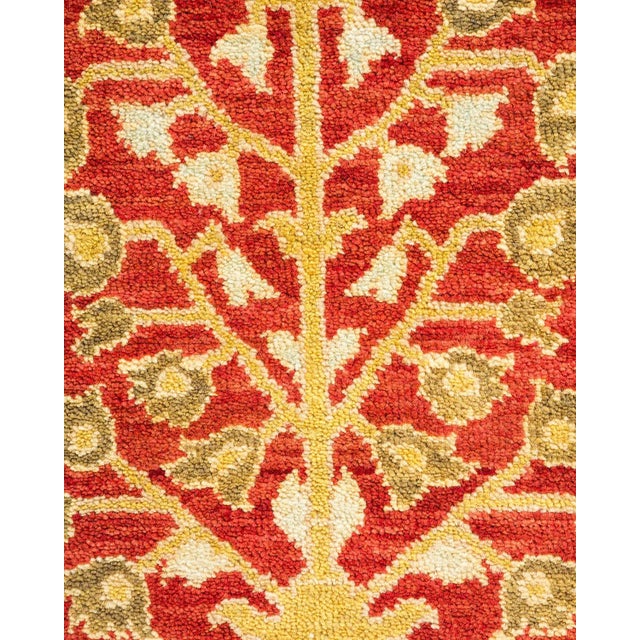Contemporary Vintage Traditional Hand Knotted Wool Area Rug, Red - 6'1" X 9'4" For Sale - Image 3 of 9