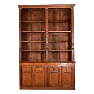 French Mid 20th Century Oak Bookcase For Sale