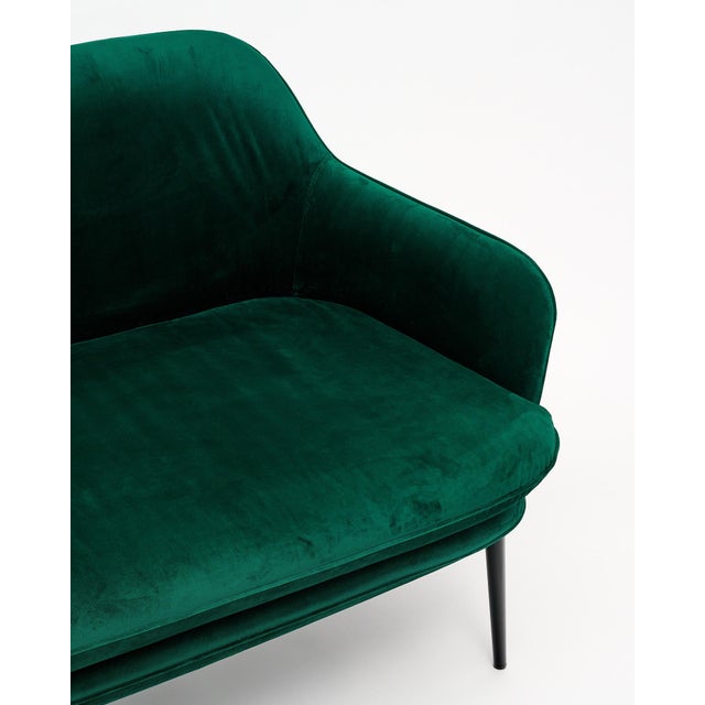 Emerald Velvet Settee by PolsPotten For Sale In Austin - Image 6 of 9