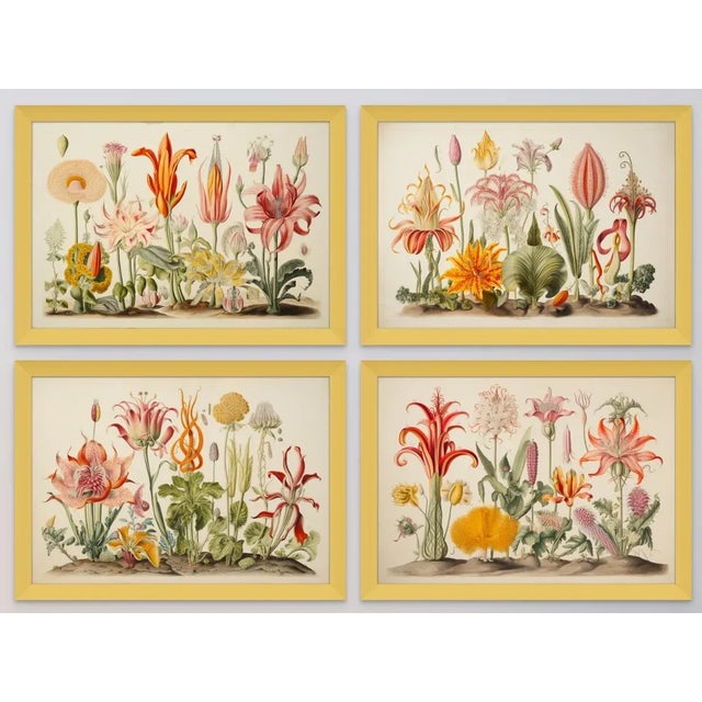 Paper Set of 4 Botanical Prints — Hortus Floridus Style Flowers, Unframed For Sale - Image 7 of 8