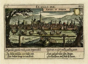 After Kieser, After War Comes Peace, City Amara in Africa in Background, 1630, Print