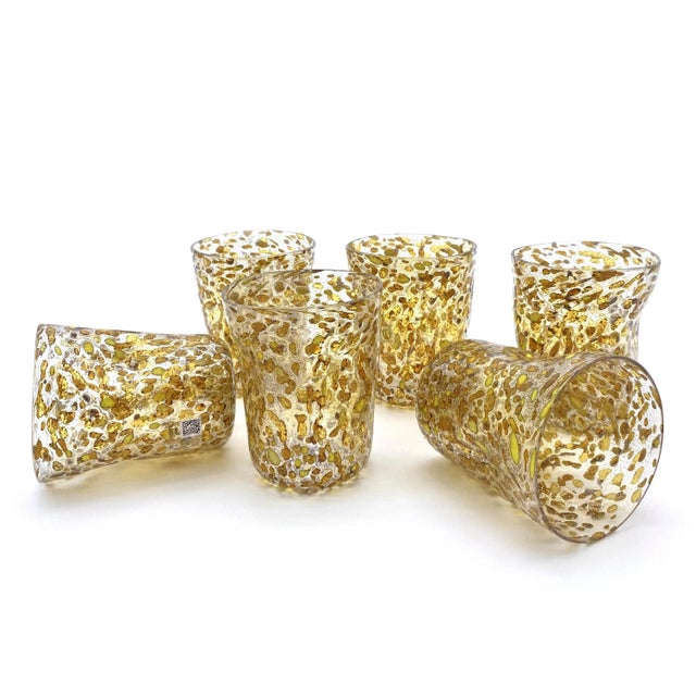 Artisan Amber Murano Glasses from YourMurano, Set of 6 For Sale - Image 11 of 11
