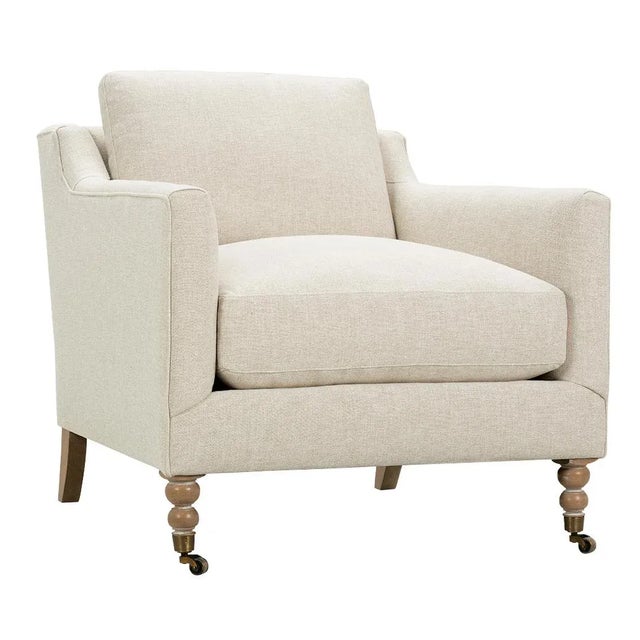 Greta Chair, Cream Linen For Sale - Image 13 of 13