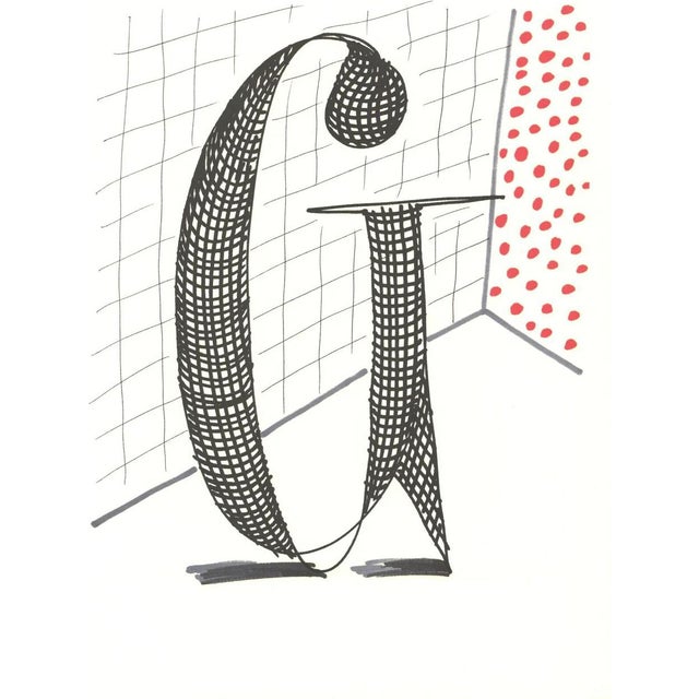 David Hockney, G from Hockneys Alphabet, Lithograph, Framed For Sale