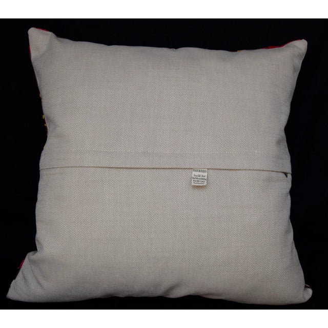 Contemporary Needle Work Suzani Pillow Cover For Sale - Image 4 of 10