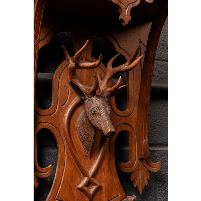 Antique Carved Wooden Deer Hallway Rack For Sale - Image 4 of 7