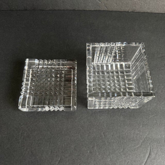 Vintage Crystal Trinket Box Faceted Cube Decorative Vanity Box For Sale - Image 6 of 11