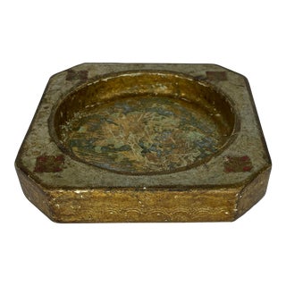 1960s Patinated Italian Florentine Ashtray Catchall For Sale