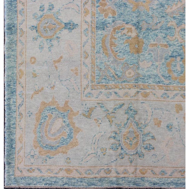 Square Turkish Oushak Rug by Keivan Woven Arts 10'10 X 12'1 For Sale - Image 9 of 9
