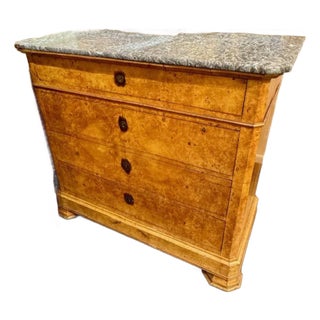 19th Century French Louis Philippe Chest of Drawers With Marble Top For Sale