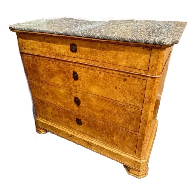 19th Century French Louis Philippe Chest of Drawers With Marble Top For Sale