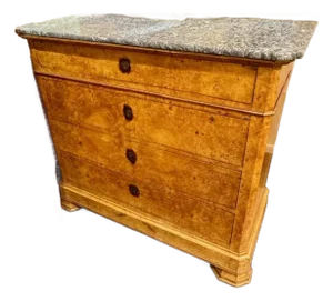 19th Century French Louis Philippe Chest of Drawers With Marble Top