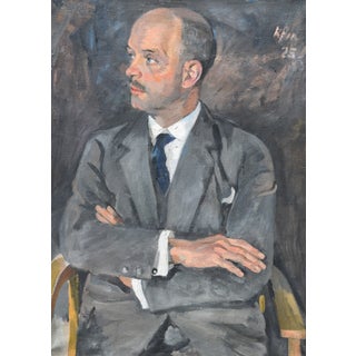 Ignaz Kaufmann, Portrait of a Gentleman, 1925, Oil Painting on Canvas, Framed For Sale