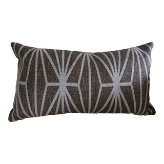 Custom Brown and Lavender Top Designer Kelly Wearstler for Lee Jofa Linen Pillow With Insert For Sale