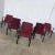Mid 20th Century Vintage MCM Bentwood 1300 Series Dining Chairs Maroon Fabric & Black Frames by Bill Stephens for Knoll Set of 5 For Sale - Image 5 of 13