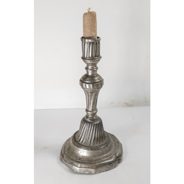 19th Century French Pewter Candlestick in Louis XVI or XV Regency Style For Sale In New York - Image 6 of 12