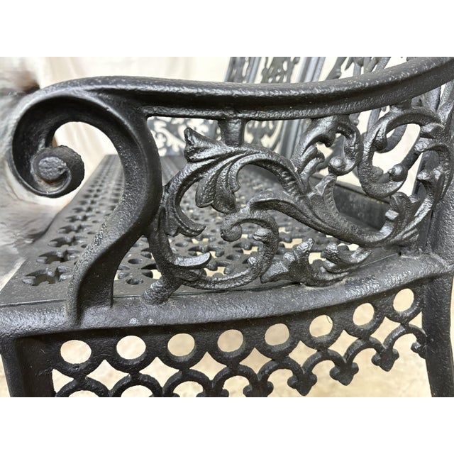 Early 20th Century McLean Style Curtain Bench, Heavy Cast Iron For Sale - Image 4 of 6