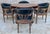 Wood Dining Table with Armchairs in Leather and Walnut, 1950s, Set of 5 For Sale - Image 7 of 18