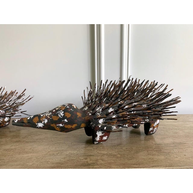 Pair of Australian Aboriginal Wood Sculpture Echidna For Sale In Atlanta - Image 6 of 9