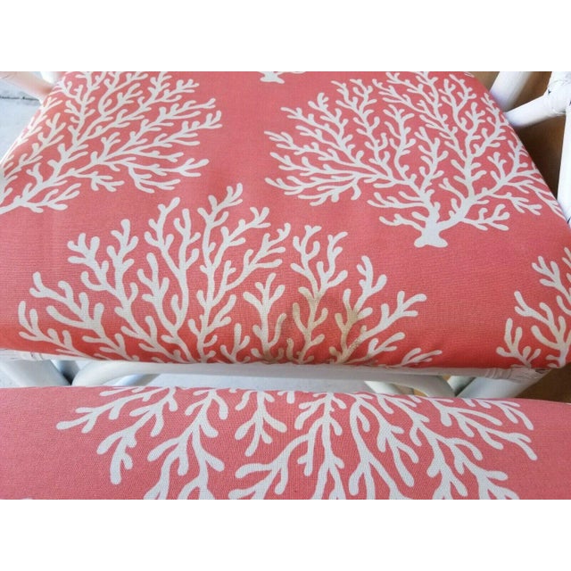 McGuire Chippendale Style Coastal Mid-Century Modern Bamboo Rattan White Dining Armchairs - Set of 4 For Sale - Image 10 of 11