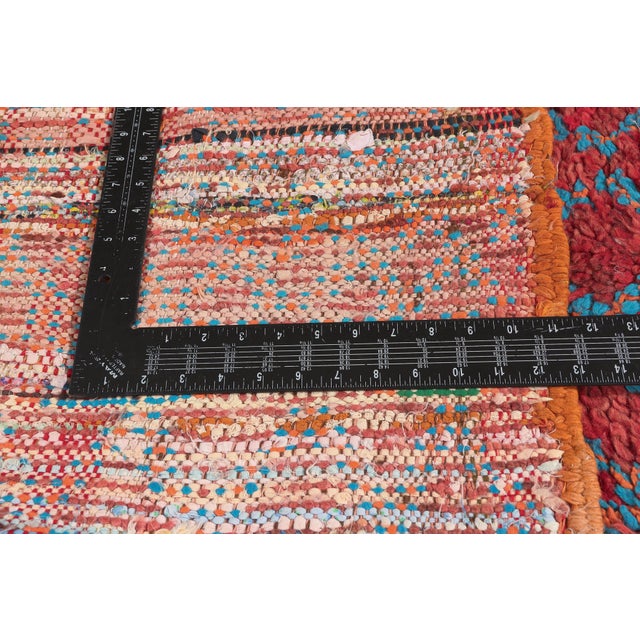 Textile Vintage Boujad Boucherouite Moroccan Rug, 03'03 X 09'03 For Sale - Image 7 of 10
