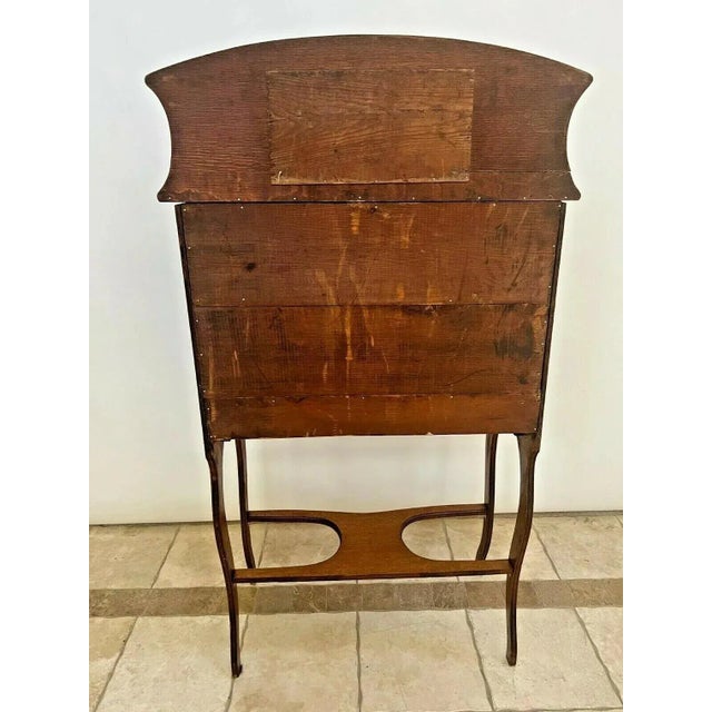 Gorgeous Antique Desk with Locking Door, Beveled Mirror, bottom drawer, Shelf. 55" Tall X 15" Deep X 29" wide. Very Good...