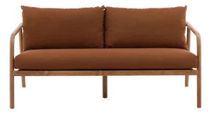 Outdoor Rust Cushion Teak Sofa