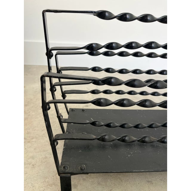 1960s Vintage French Twisted Wrought Iron Magazine Rack For Sale - Image 10 of 12