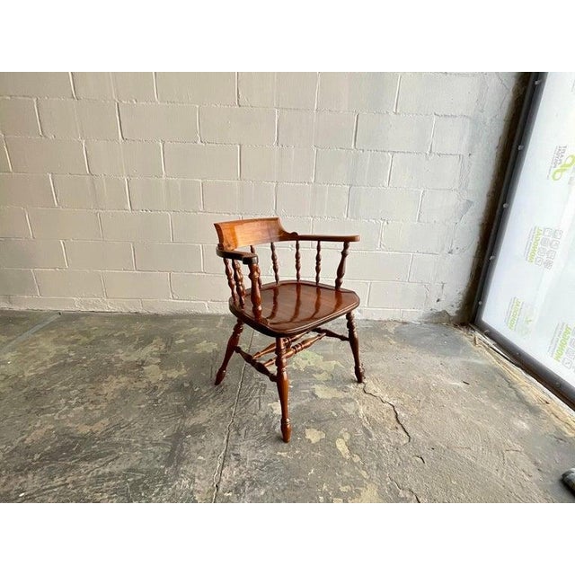 Wood Studio-Made Captain’s Chairs in American Black Walnut, Winged Foot-2020 For Sale - Image 7 of 9