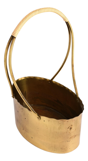 Vintage Brass Bowl with Handle by Eugen Zint, Germany, 1960s