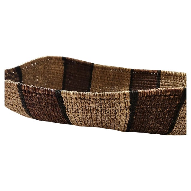 1960s 1960s Handwoven Gambela Canoe Bread Basket For Sale - Image 5 of 7