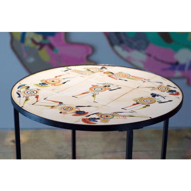 Circular Coffee Table with Warrior Decor by Roger Capron, 1960s For Sale - Image 11 of 11