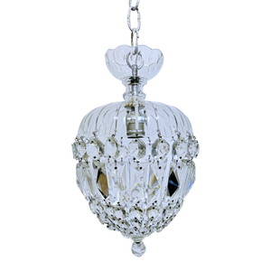 Antique Crystal Basket-Style Pendant Chandelier