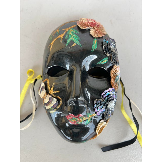 Vintage Mardi Gras Style Face Mask Wall Art Collection of 35 For Sale In West Palm - Image 6 of 11