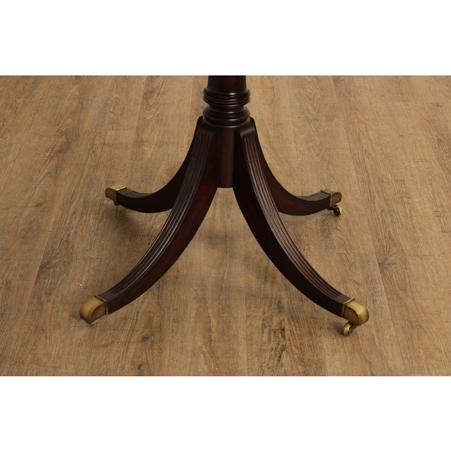 Ethan Allen Ethan Allen Regency Style Round Leather Top Mahogany Rent Table For Sale - Image 4 of 18
