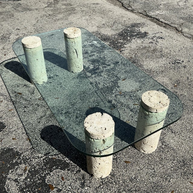 Bring a touch of seaside charm to your space with this vintage coastal coquina cylinder coffee table. Crafted from natural...