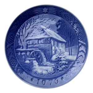 Christmas Plate Vibaek Water Mill from Royal Copenhagen, Denmark, 1976