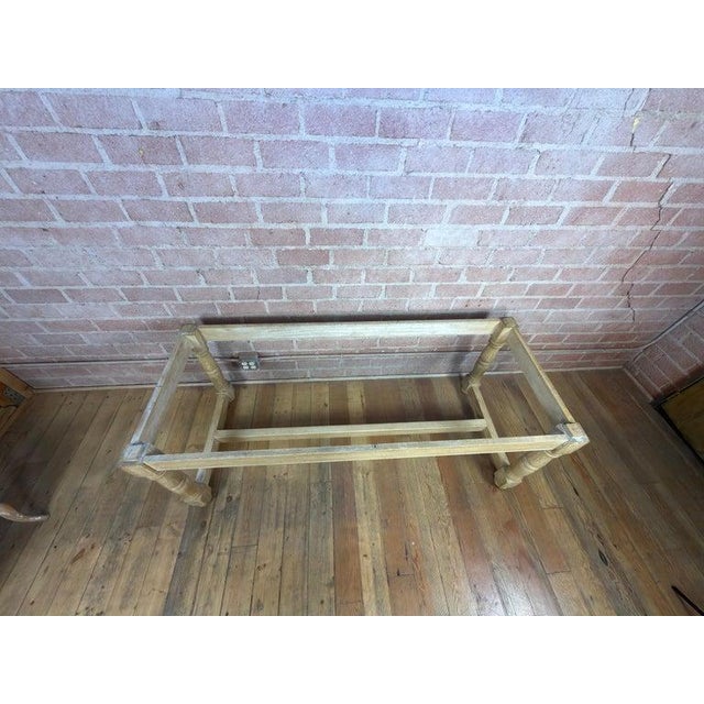 French Country Vintage French Country Bleached Oak Farmhouse Dining Table For Sale - Image 3 of 12