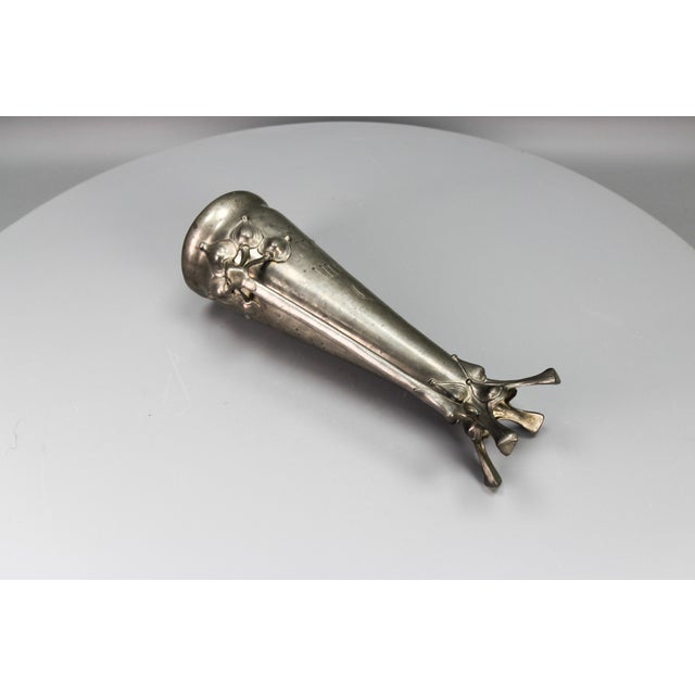 Art Nouveau Pewter Vase with Plant Motifs, Early 20th Century For Sale - Image 12 of 18