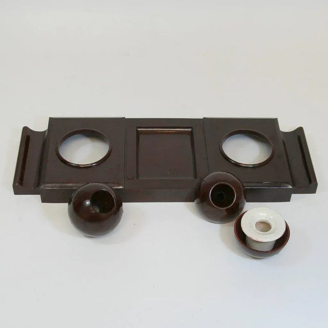 Art Deco Bakelite and Porcelain Writing Set, 1940s For Sale - Image 3 of 5