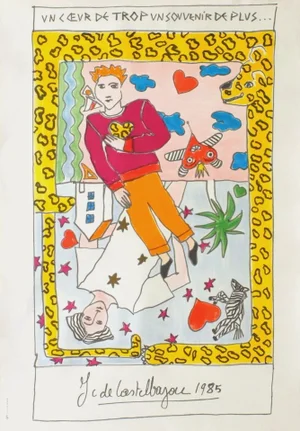 1985 Jean-Charles De Castelbajac Un Coeur De Trop Lithograph Poster