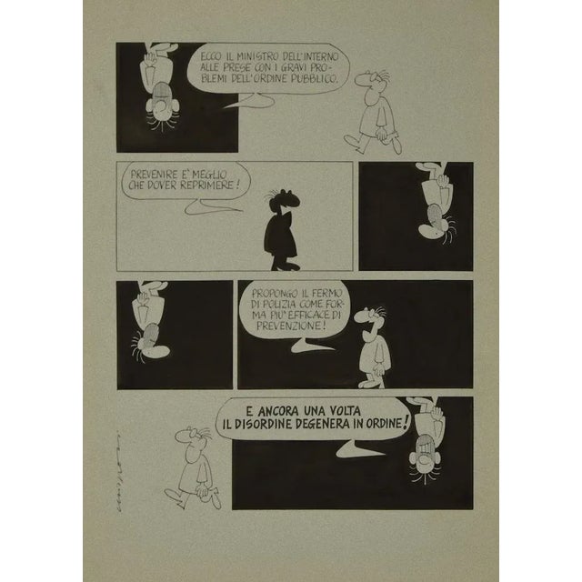 Political Comics is an original drawing in China ink comics, realized in 1977 by the Italian cartoonist Alfredo Chiappori....