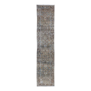 Antique Persian Lilihan Runner With Soft Grey and Taupe Tones and Refined Design 3'5 X 16'11