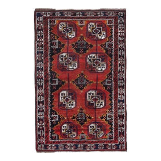 Small Vintage Afghan Wool Rug For Sale