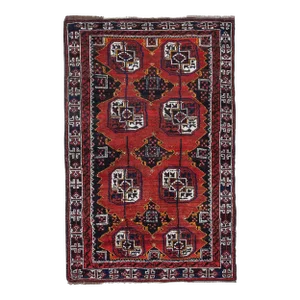 Small Vintage Afghan Wool Rug